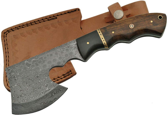 Damascus Hatchet Axe with Walnut Handle