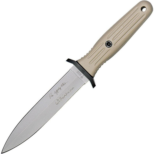 Boker 120543DES Applegate-Fairbairn Combat Fixed Blade Knife with Sand Fiberglass Reinforced Delrin Handle