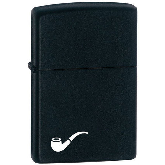 Zippo 11800 Pipe Logo Zippo Lighter with Matte Black Finish