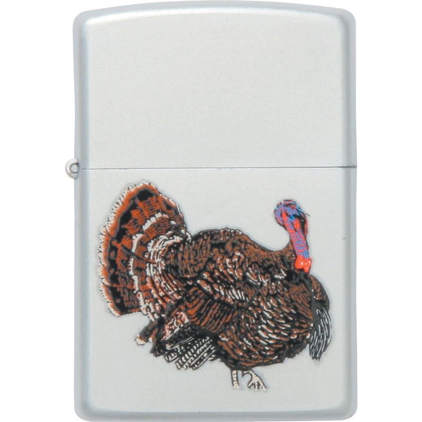 Zippo 23482 Wild Turkey Logo Zippo Lighter with Satin Chrome Finish