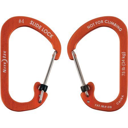 Nite Ize 4045 #4 Carabiner SlideLock with Orange Aluminum Construction