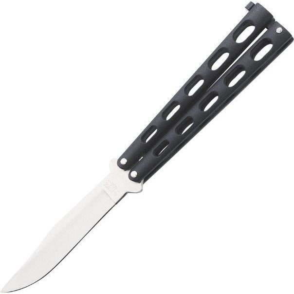 Bear & Son 114B Butterfly Folding Pocket Knife with Black Epoxy Powder Coated Metal Handle