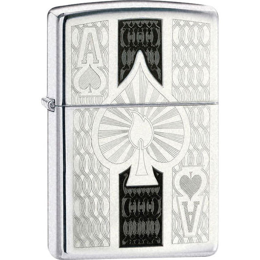 Zippo 24196 Ace Polished Chrome with Polished Chrome Finish