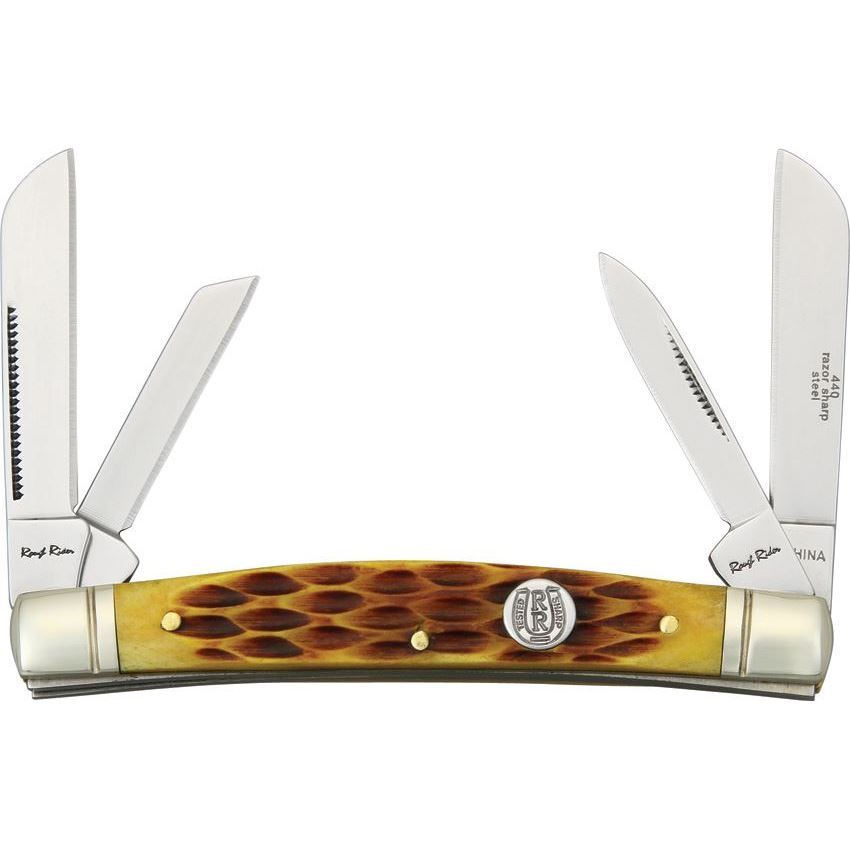 Rough Rider 050 Congress Knife White Smooth Bone Handles