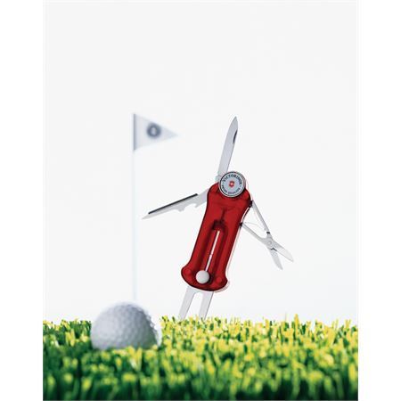 Swiss Army 07052TX5 Lifestyle Golf Divot Multi-Tool with Ruby Red Translucent Handle