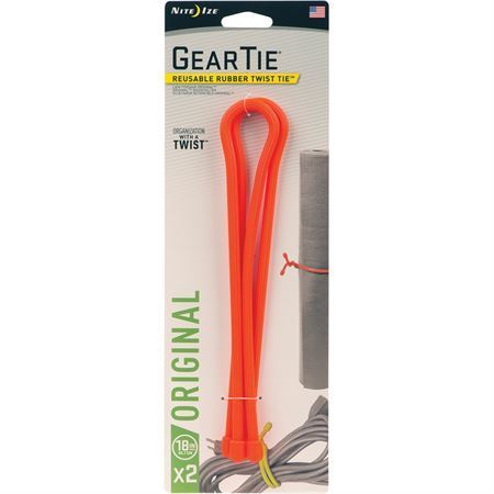 Nite Ize 01983 Indoor Outdoor Gear Tie with Rubber Construction - Orange