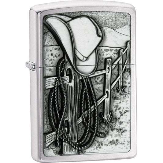 Zippo 24879 Resting Cowboy Zippo Lighter with High Polish Chrome Finish