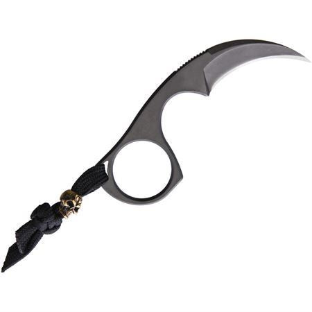 Bastinelli Creations 05Z Diagnostic Karambit One Piece Black Fixed Blade Knife Black Handles