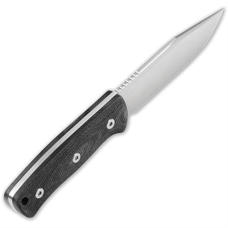 QSP Knife 134A Bison Satin Fixed Blade Knife Black Handles