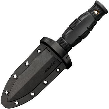 Cold Steel 39LSAC Mini Leatherneck Double Edge Satin Fixed Blade Knife Black Handles