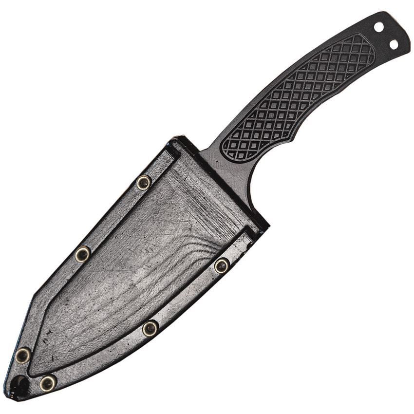 ABKT TAC 017 Recon Ops Neck Fixed Blade Knife Black Handles