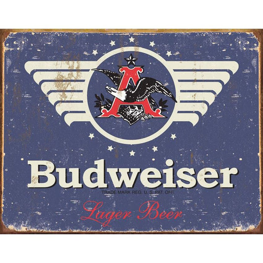 Tin Sign 1383 Tin Sign Budweiser 1936 Weathered