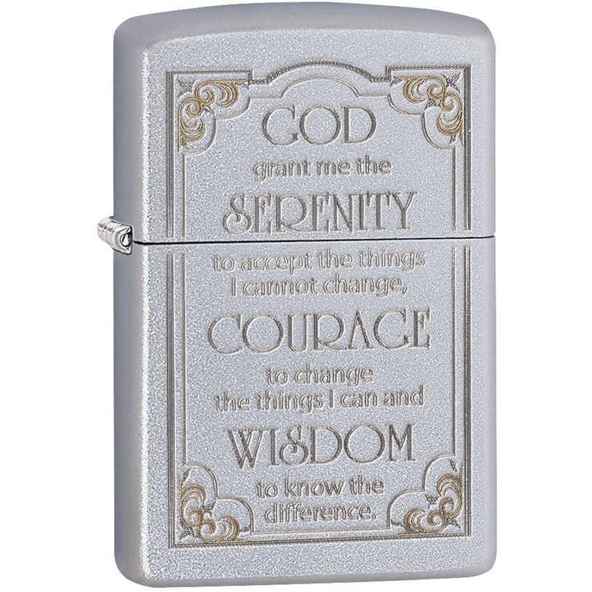 Zippo 28458 Serenity Prayer with Satin Chrome Finish