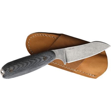 Bradford 35SF101 Guardian 3.5 Stonewash Fixed Blade Knife Black Linen Handles