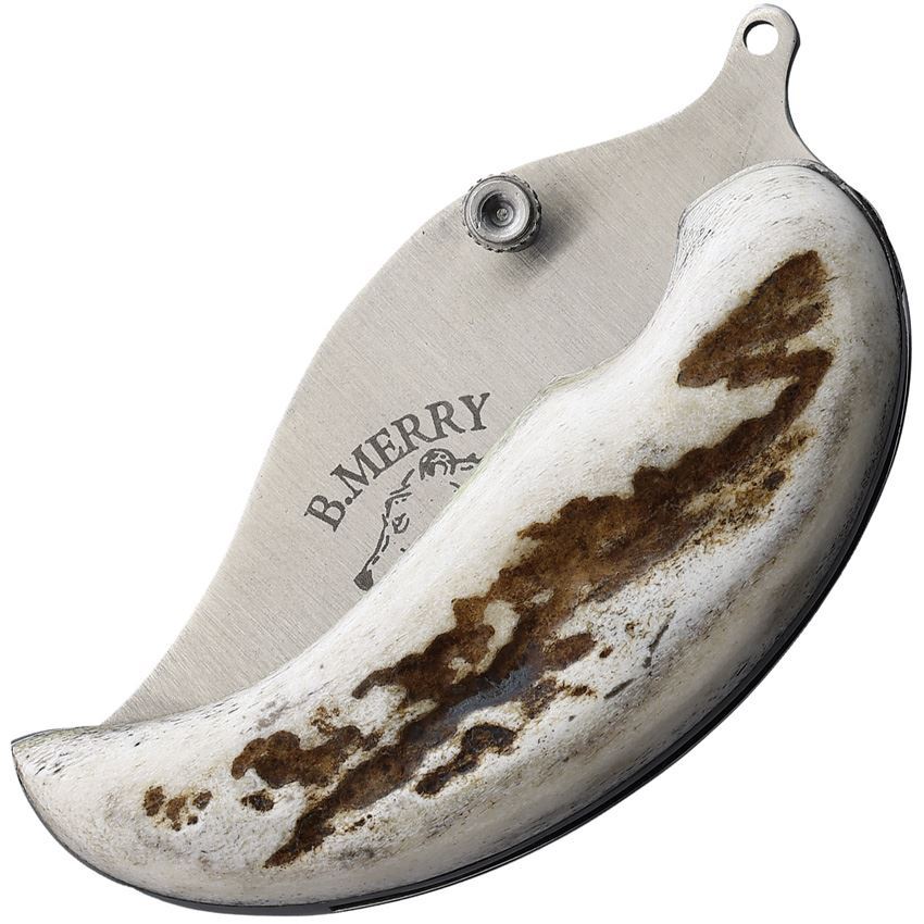 B Merry UCA Caribou Antler Ulu Blade Knife Caribou Handles