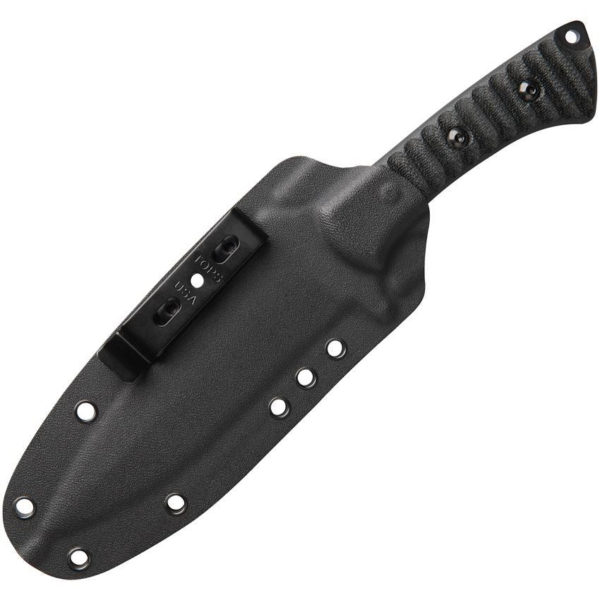 TOPS SZEX01 Szabo Express Single Edge Black Fixed Blade Knife Black Handles