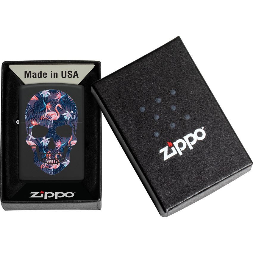 Zippo 71854 Flamingo Skull Lighter