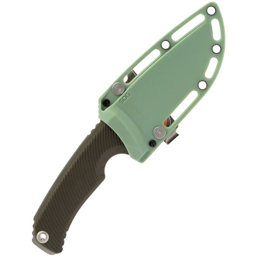 SOG 17060143 Tellus Stonewash Fixed Blade Knife OD Green Handles