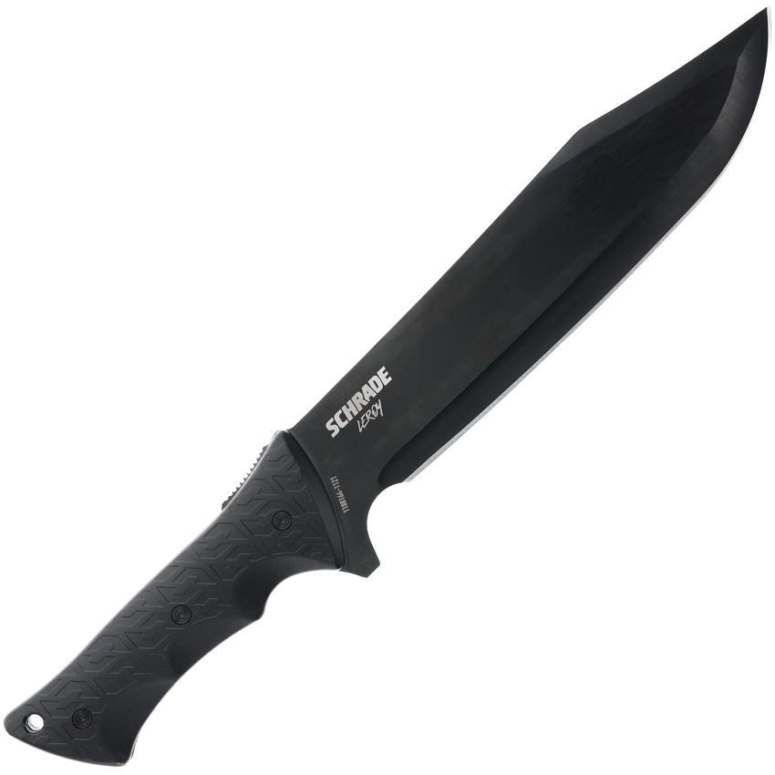 Schrade 1182516 Leroy Black Fixed Blade Knife Black Handles