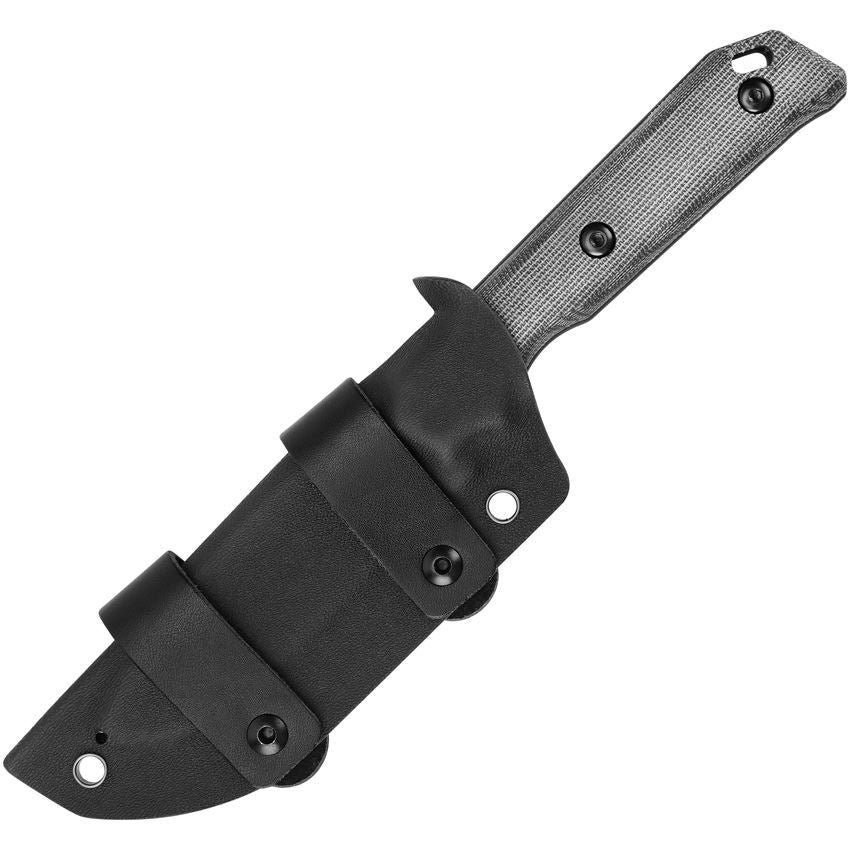 Kizer 1045C1 Begleiter Black Powder Coated Fixed Blade Knife Black Handles