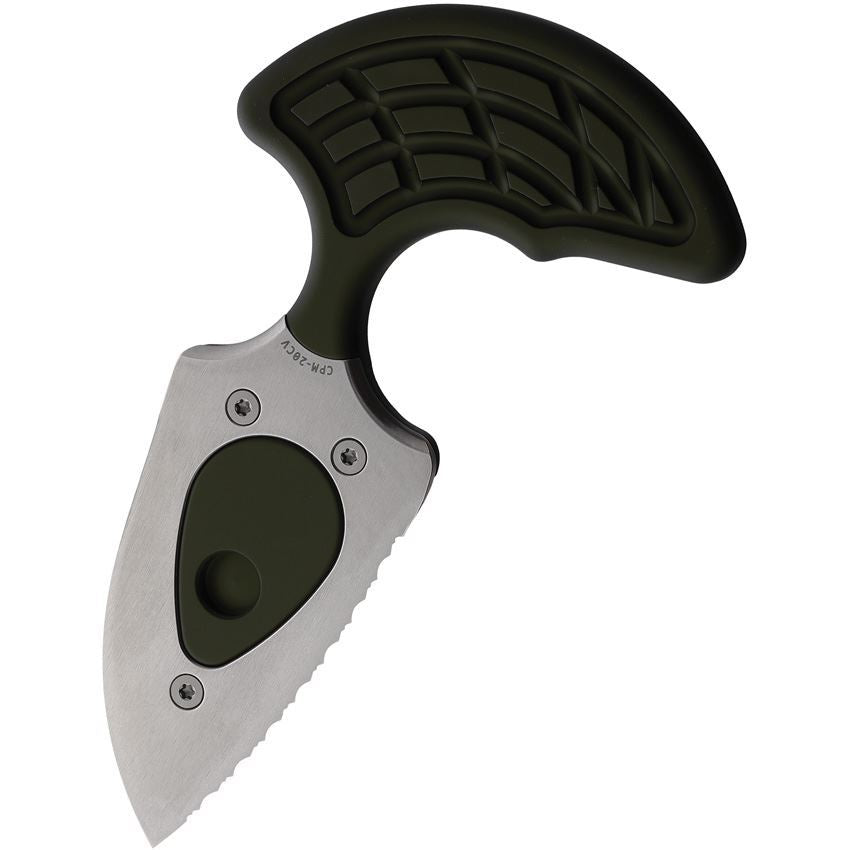 Heretic 0502CGRN Sleight Push Dagger Serrated Green Fixed Blade Knife Green Handles