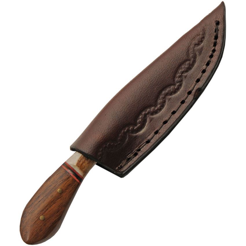 Pakistan 8033 Little Doe Hunter Satin Fixed Blade Knife Wood Handles