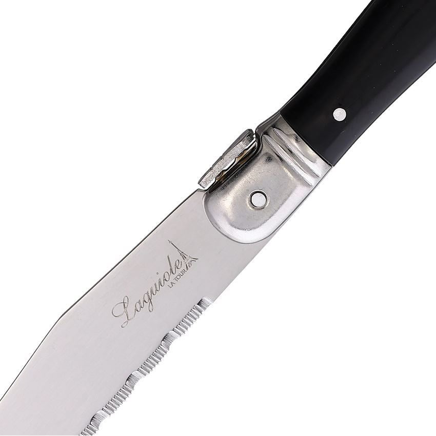 Laguiole G6B Steak Folding Knife Sets Black Handles