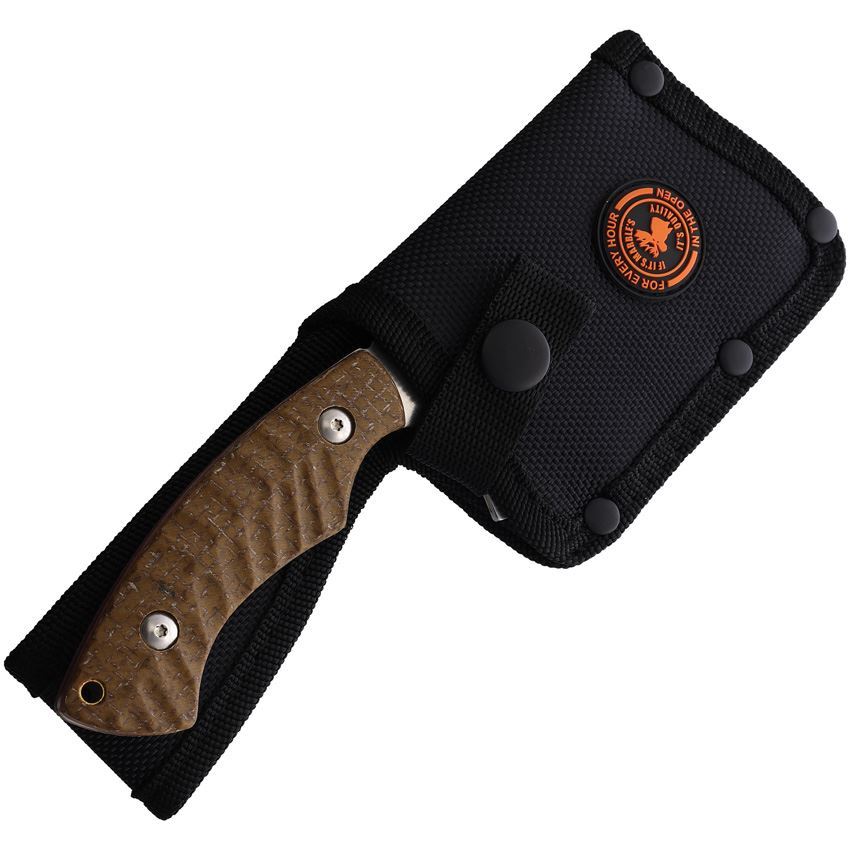 Marbles 637 Chopper Satin Fixed Blade Knife Brown Micarta Handles