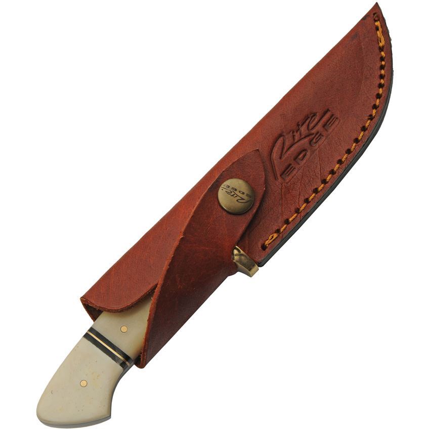 Pakistan 8036 Celtic Satin Fixed Blade Knife White Bone Handles