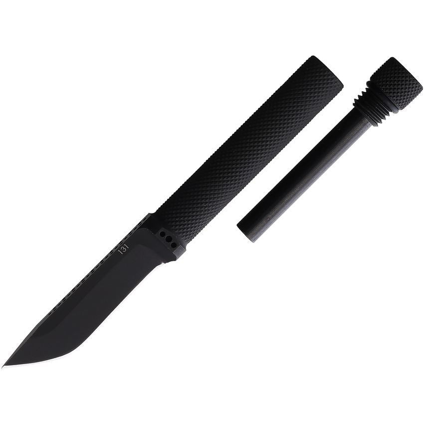 Panacea X 001 FireFly Tanto Black Fixed Blade Knife Ferro Screws Handles