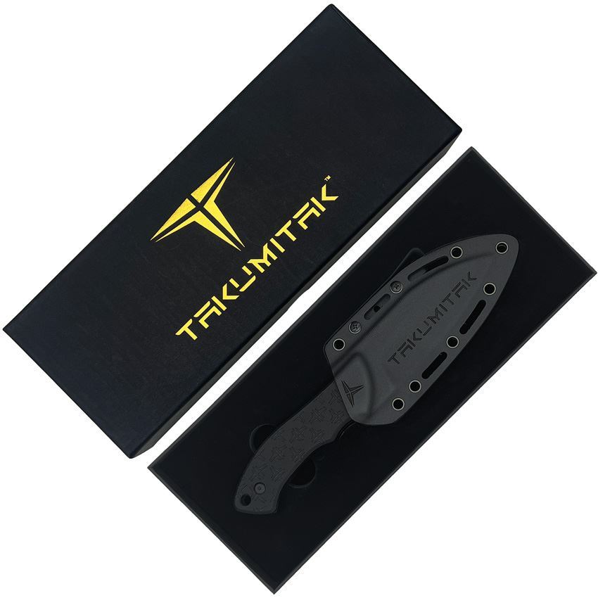 Takumitak 206BK Day500 Black Fixed Blade Knife Black Handles