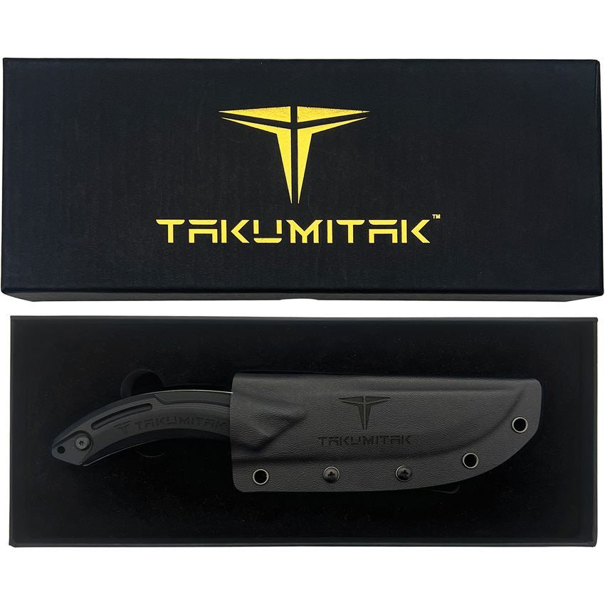 Takumitak 207SL Hunter Satin Fixed Blade Knife Black Handles