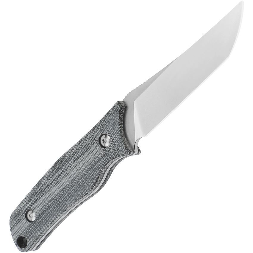 Kizer 1049A1 Elgon D2 Satin Fixed Blade Knife Black Handles