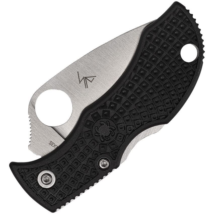 Spyderco MBKLFS Manbug Serrated Lockback Knife Black Handles