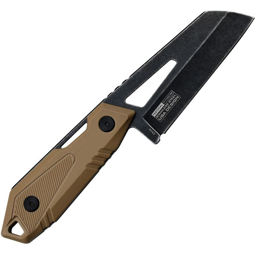 Tac Force FIX021BR Tac Force Black Fixed Blade Knife Brown Handles