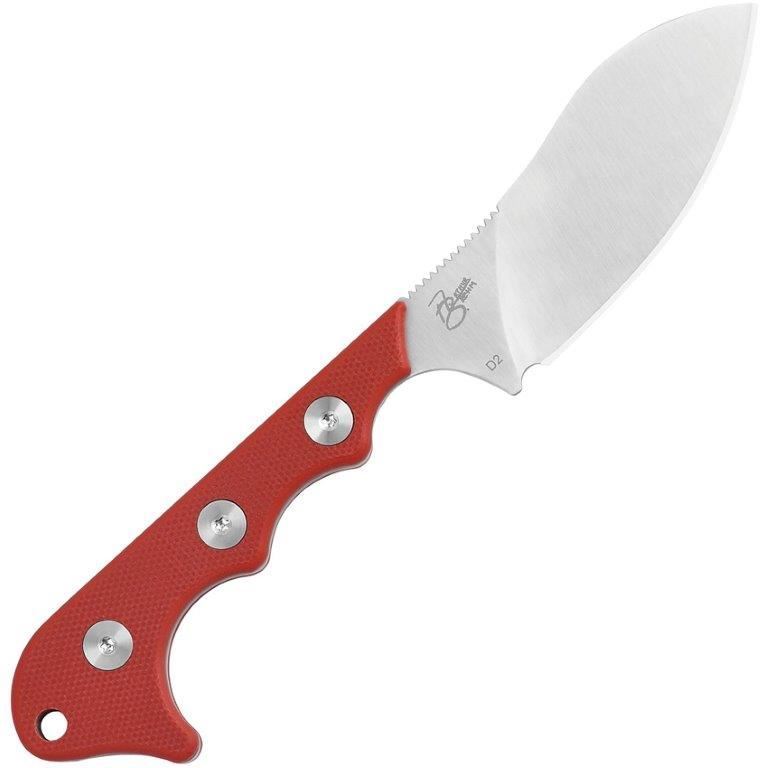 QSP  125G Neckmuk Neck Satin Fixed Blade Knife Red Handles