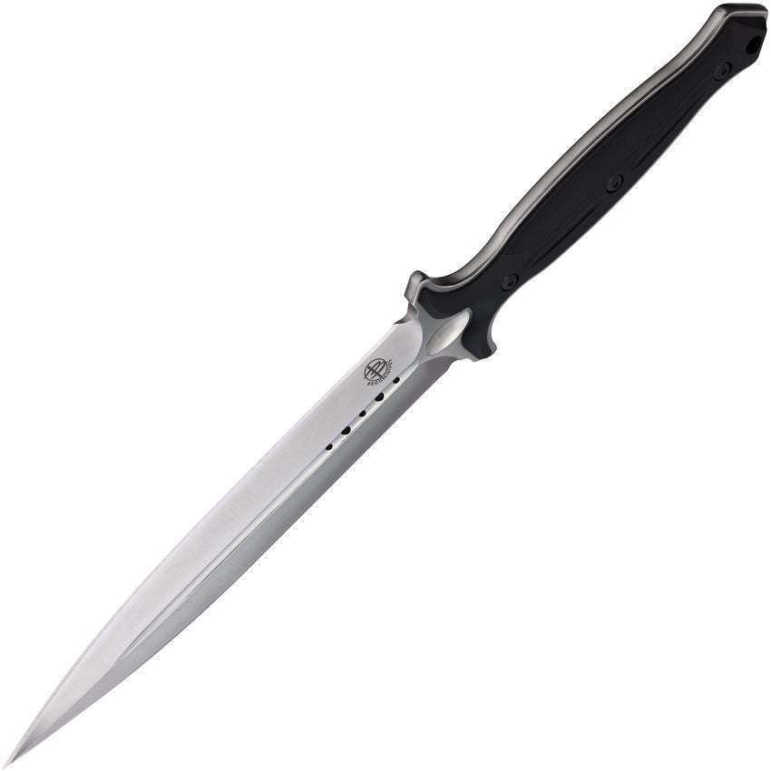 Begg 031 Filoso Satin Stainless Dagger Fixed Blade Knife Black Handles