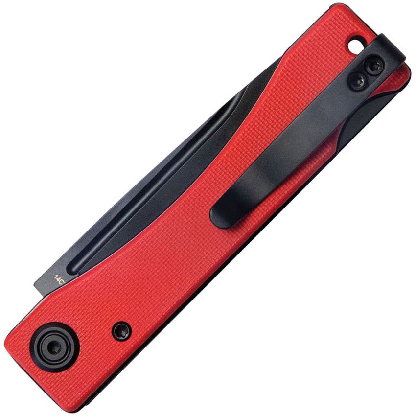 Kubey 2102C Akino Lockback Knife Red G10 Handles