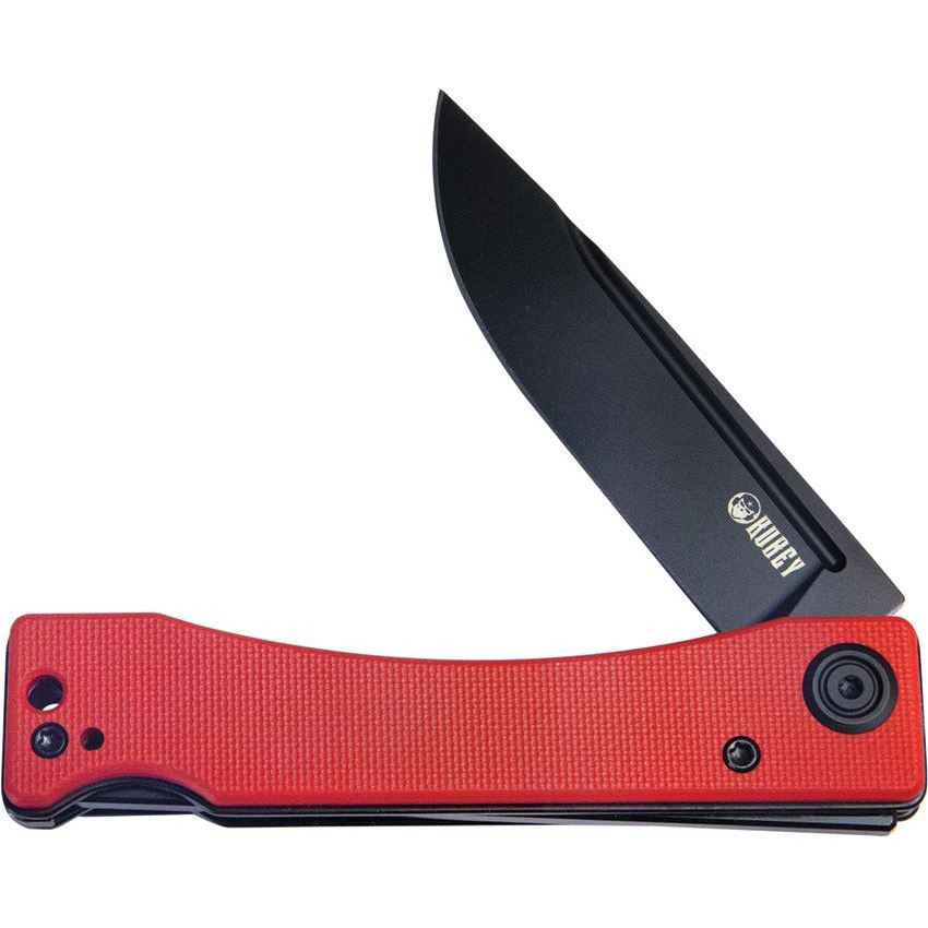 Kubey 2102C Akino Lockback Knife Red G10 Handles