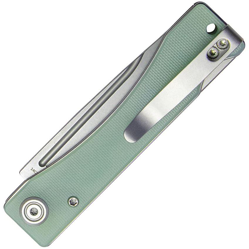 Kubey 2102B Akino Lockback Knife Jade G10 Handles