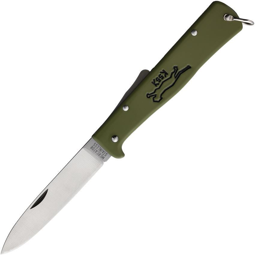 OTTER-Messer 10426RKOL Large Stainless Mercator Lockback Knife Olive Handles