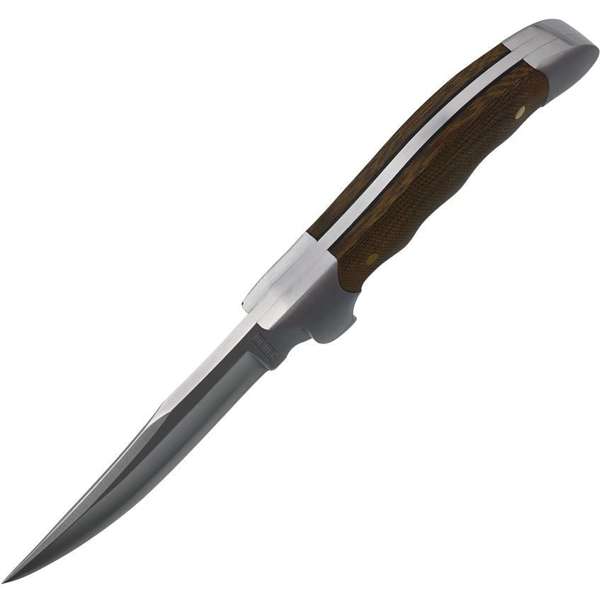 Rough Rider 2340 Tater Skin Series Rogue Satin Fixed Blade Knife Brown Handles