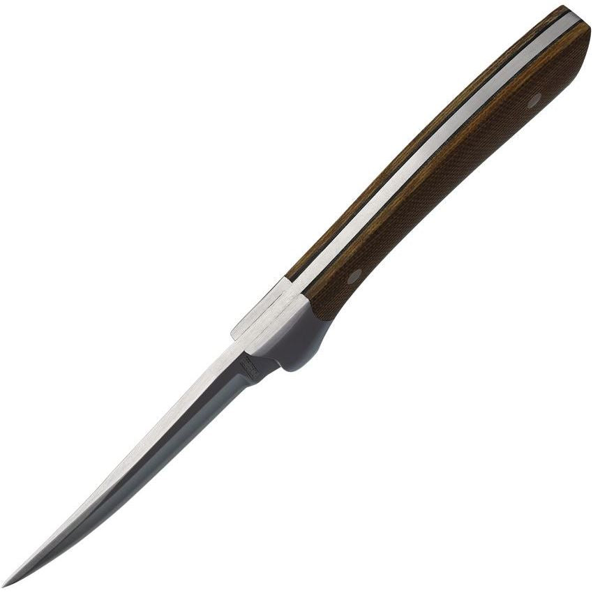 Rough Rider 2341 Tater Skin Series Wolverine Satin Fixed Blade Knife Brown Handles