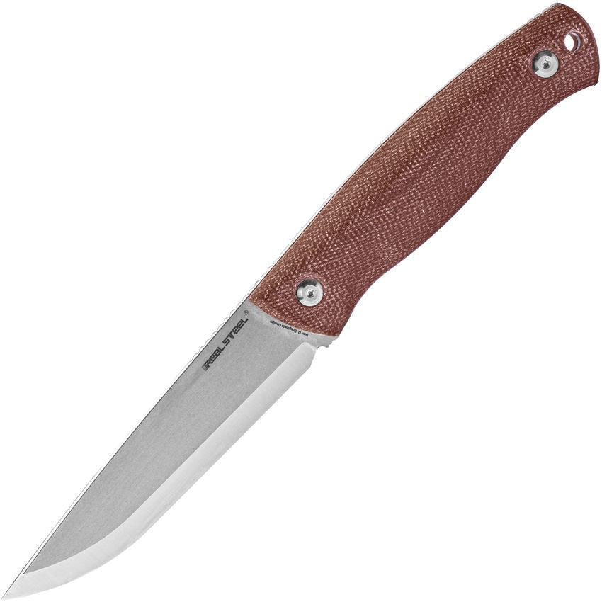 Real Steel 3851B Pathfinder Satin Fixed Blade Knife Brown Handles