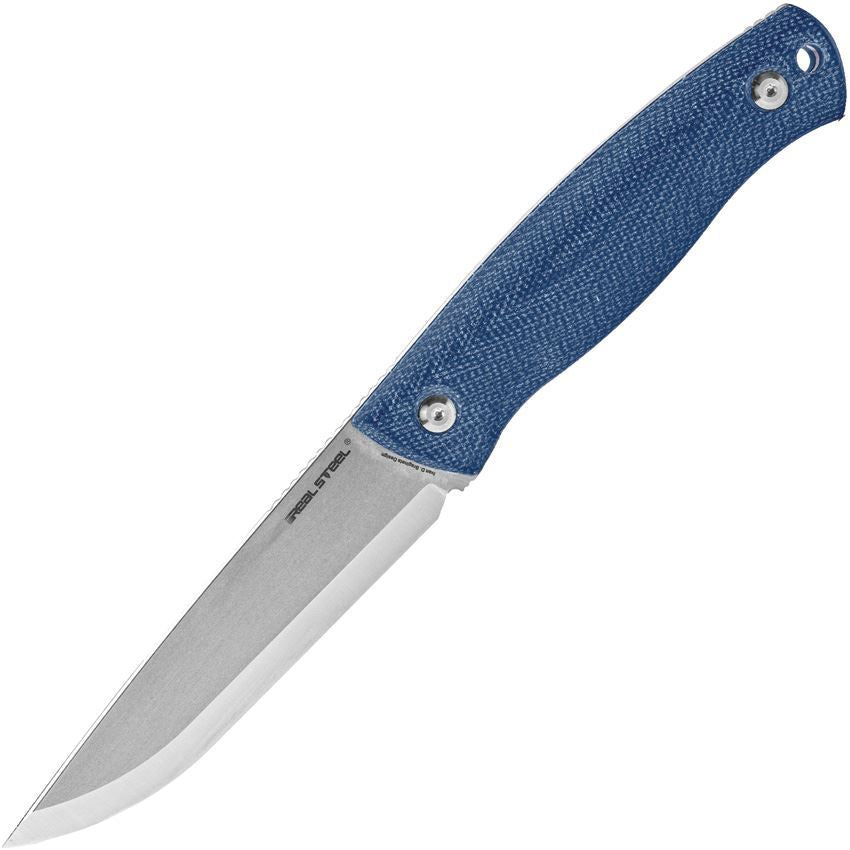 Real Steel 3851D Pathfinder Satin Fixed Blade Knife Denim Handles