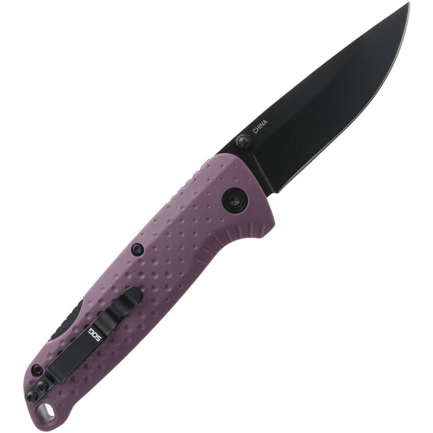 SOG 13110443 Adventure Lockback Knife Purple Handles