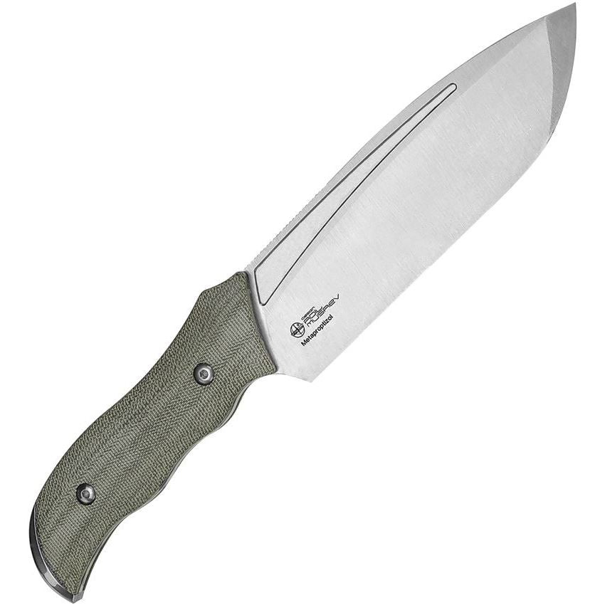 Kizer 1054A1 Metaproptizol Satin Fixed Blade Knife Green Handles