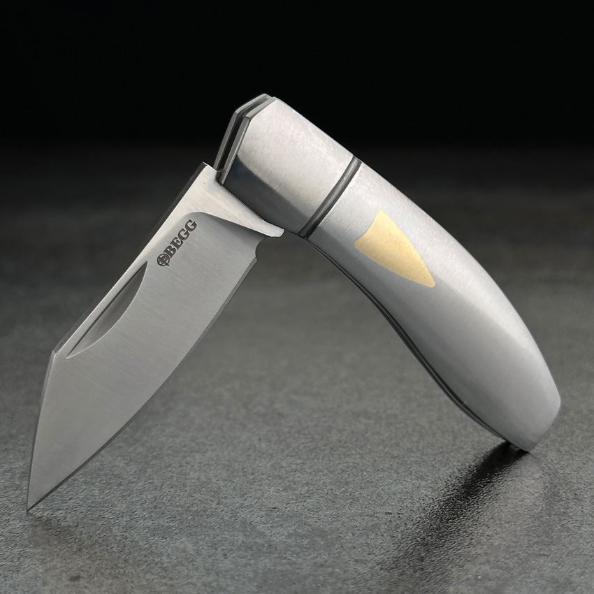 Begg 046 Sheepfoot Mini Slip Joint Knife Stainless Handles