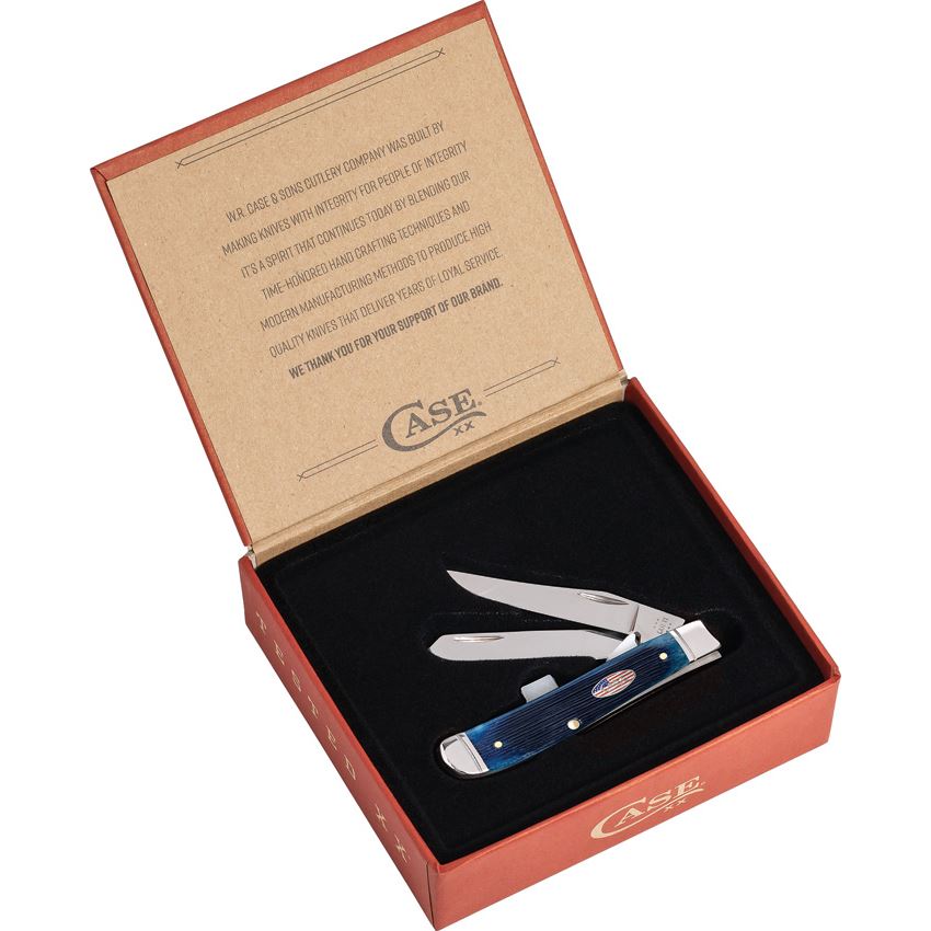 Case XX 10777 Mini Trapper Knife Navy Blue Handles