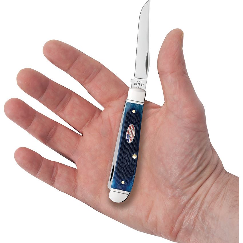 Case XX 10777 Mini Trapper Knife Navy Blue Handles